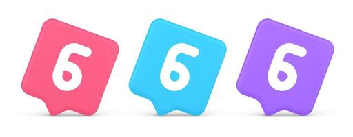 Six button number calculator finance counting user interface keyboard panel 3d speech bubble icon vector