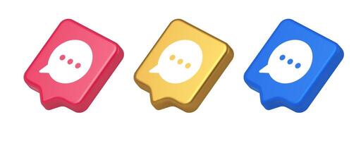 Think bubble chat button online dialogue social network communication 3d realistic speech bubble icon vector