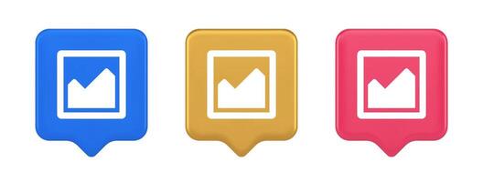 Graph diagram mathematical profit business squared button 3d realistic speech bubble icon vector
