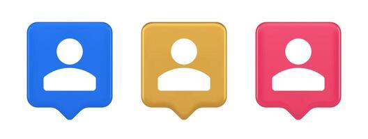 Contact staff call button corporate member communication chat internet service 3d speech bubble icon vector