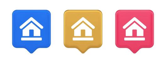 Homepage main page cyberspace address button web interface menu emblem 3d realistic speech bubble icon vector