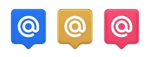 Email address digital symbol button internet chatting cyberspace communication 3d speech bubble icon vector