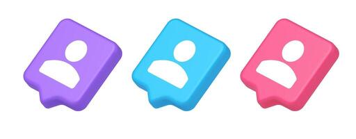 Contact staff call button corporate member communication chat internet service 3d speech bubble isometric icon vector