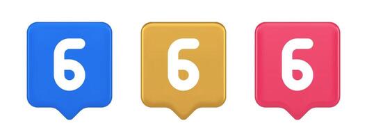 Six button number calculator finance counting user interface keyboard panel 3d speech bubble icon vector