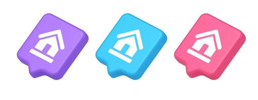 Homepage main page cyberspace address button web interface menu emblem 3d realistic speech bubble isometric icon vector