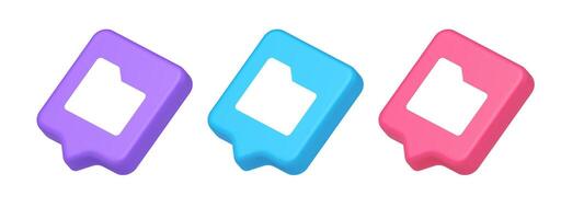 File folder archive directory button cyberspace digital document storage organizing 3d speech bubble isometric icon vector