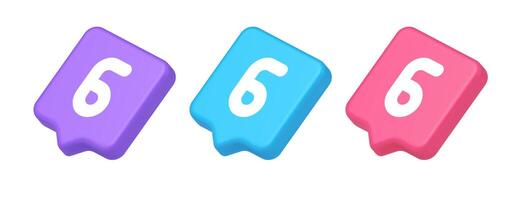 Six button number calculator finance counting user interface keyboard panel 3d speech bubble isometric icon vector