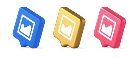 Graph diagram mathematical profit business squared button 3d realistic speech bubble isometric icon vector