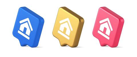 Homepage main page cyberspace address button web interface menu emblem 3d realistic speech bubble isometric icon vector