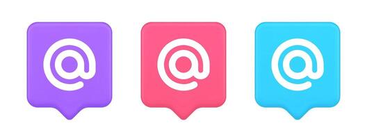 Email address digital symbol button internet chatting cyberspace communication 3d speech bubble icon vector