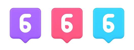 Six button number calculator finance counting user interface keyboard panel 3d speech bubble icon vector
