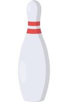 Single bowling pin with red stripes illustration isolated on white background. vector