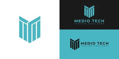 Abstract initial lines letters MT or TM logo in blue color isolated on multiple background colors. The logo is suitable for home furnishing business logo design inspiration templates. vector