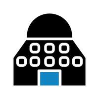 Building icon solid blue black illustration vector