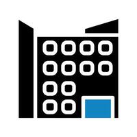 Building icon solid blue black illustration vector