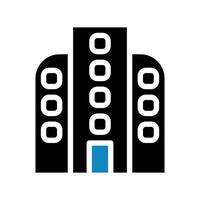 Building icon solid blue black illustration vector