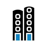 Building icon solid blue black illustration vector