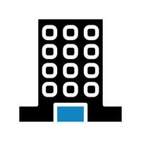 Building icon solid blue black illustration vector