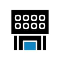Building icon solid blue black illustration vector