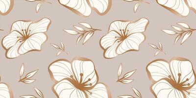 Loopable pattern with hand drawn leaves and branches. Perfect for wallpaper, wrapping paper, textile products, print, web sites, background, social media, blog, presentation and greeting card vector