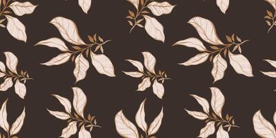 Loopable pattern with hand drawn leaves and branches. Perfect for wallpaper, wrapping paper, textile products, print, web sites, background, social media, blog, presentation and greeting card vector