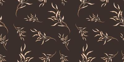 Loopable pattern with hand drawn leaves and branches. Perfect for wallpaper, wrapping paper, textile products, print, web sites, background, social media, blog, presentation and greeting card vector