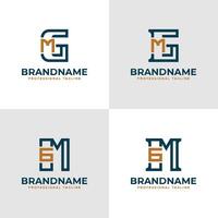 Elegant Letters GM and MG Monogram Logo, suitable for business with MG or GM initials vector