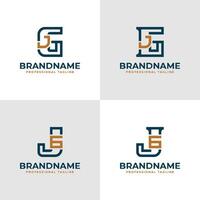 Elegant Letters GJ and JG Monogram Logo, suitable for business with JG or GJ initials vector