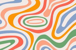 Abstract background with colorful wave pattern. Trendy illustration in retro style 60s, 70s. vector