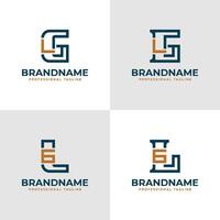 Elegant Letters GL and LG Monogram Logo, suitable for business with LG or GL initials vector