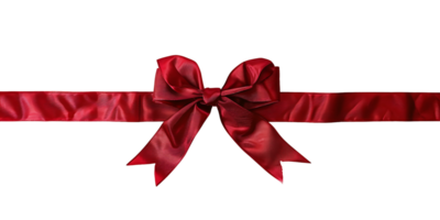 Isolated Red Bow with Ribbon png