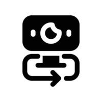 camera 360 icon. glyph icon for your website, mobile, presentation, and logo design. vector