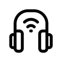 wireless headphone icon. line icon for your website, mobile, presentation, and logo design. vector