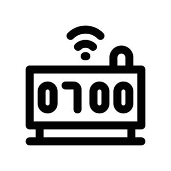 desk clock icon. line icon for your website, mobile, presentation, and logo design. vector