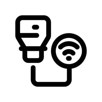 smart blub icon. line icon for your website, mobile, presentation, and logo design. vector