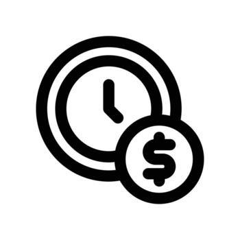time is money icon. line icon for your website, mobile, presentation, and logo design. vector