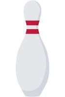Flat bowling pin in cartoon style illustration isolated on white background. vector