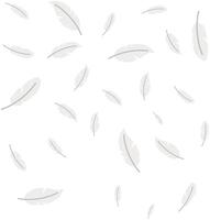 Flat illustration of falling feathers isolated on white background. vector