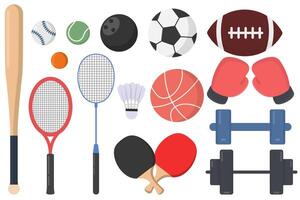 Sports equipment isolated on white background. vector