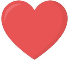 Red heart flat icon isolated on white background. vector