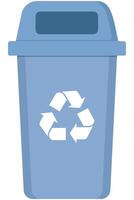 Flat garbage bin illustration isolated on white background. vector