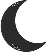 Moon black flat icon isolated on white background. vector