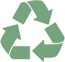 Flat recycle symbol isolated on white background. vector