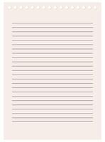 Notebook paper flat illustration isolated on white background. vector