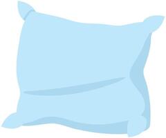 Blue square pillow flat illustration isolated on white background. vector