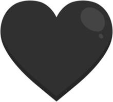 Black heart flat icon isolated on white background. vector