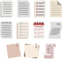 Paper in various shapes illustration isolated on white background. vector