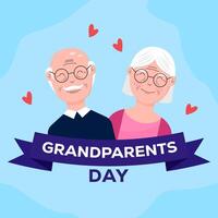 illustration in flat design for happy grandparents day vector