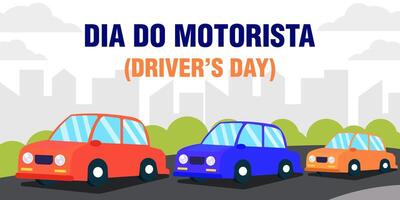 Drivers Day or Dia do Motorista, horizontal banner illustration vector