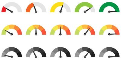 Speedometers icons set isolated on white background. vector
